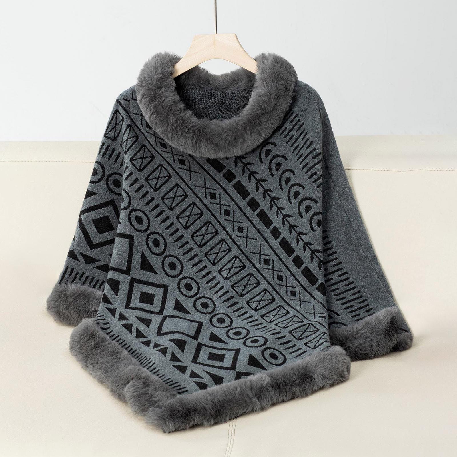 

Женский модный воротник, комплект с цветным леопардовым принтом, вязаная накидка, свободный свитер, шаль One Size тёмно-синий