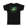 Gift T-Shirt : Macau Macanese Flag Asian Asia Country Souvenir Patriotic Vintage