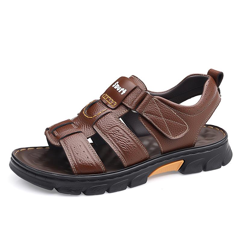 Breathable Mens Beach Shoes New Light Men's Sandals Non-Slip Man Summer Flats Anti-collision Toe Male Commercial Affairs Sandaly