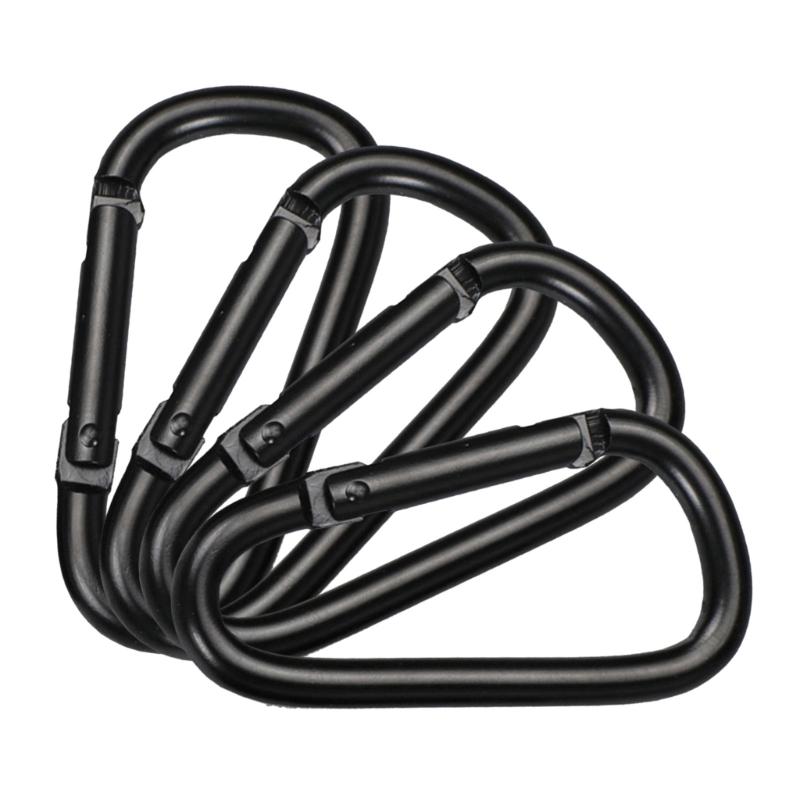 4 Pcs Heavy Duty Spring Snap Hook Small Mountaineering Buckle D Rings Clip Hook Climbing Carabiner Keychain Clip