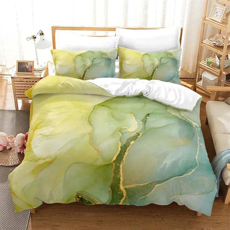 Marble Abstract Geometric Comfortable Duvet Quilt Cover Pillowcase Bedding Set Children Bedroom Decoration Home Textile