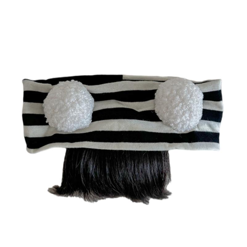 

Baby Girls Hairband with Wig Bangs, Fashionable Infants Hairpiece Decorative Headband with Unique Decorations