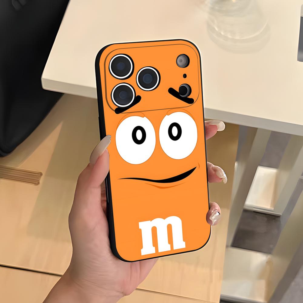Custodia per Telefono al Cioccolato M&MS Per IPhone 17 Air 16 E Pro Max 15 14 13 Mini 12 Pro 11 Max Plus Guscio Morbido Nero