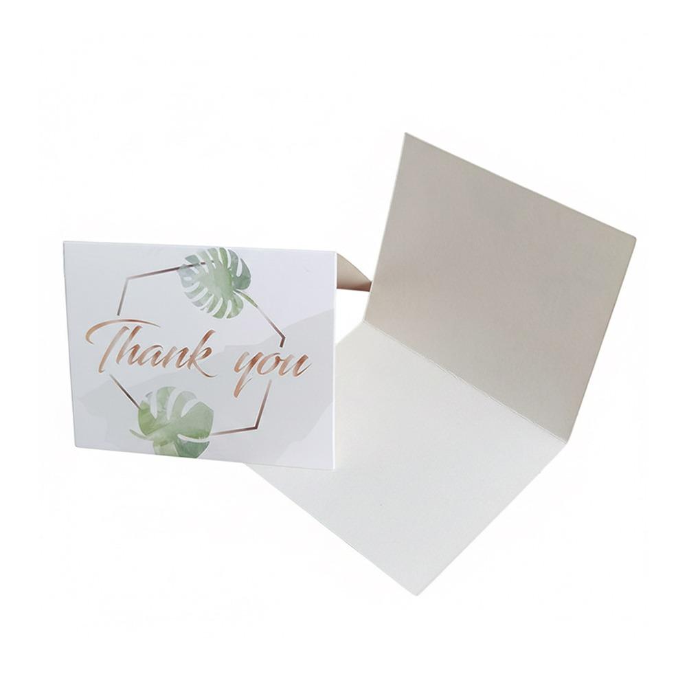 100PCS Multicolor Thank You Card Floral Pattern Package Decoration Gretting Cards Business Package I Love You Best Wishes Card