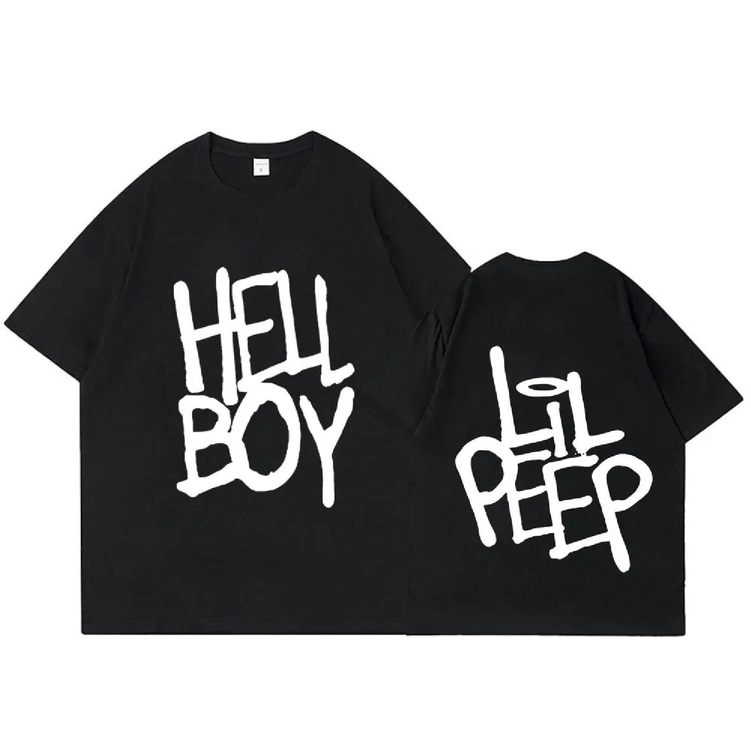 

Hot Rapper Lil Peep Hellboy T Shirt Men Women Fashion Hip Hop Short Sleeve T-shirt High Quality Oversized 100% Cotton Tee Shirt S чёрный