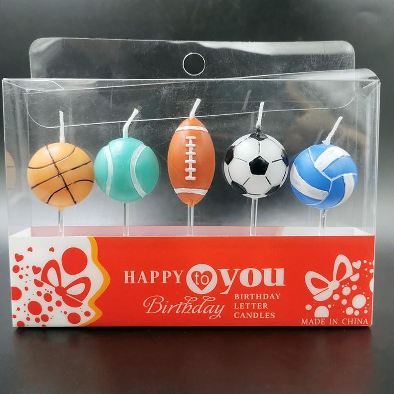 Children's Birthday Cake Candle Creative Cartoon Simulation Soccer Basketball Bowling Volleyball Shape Birthday Candle
