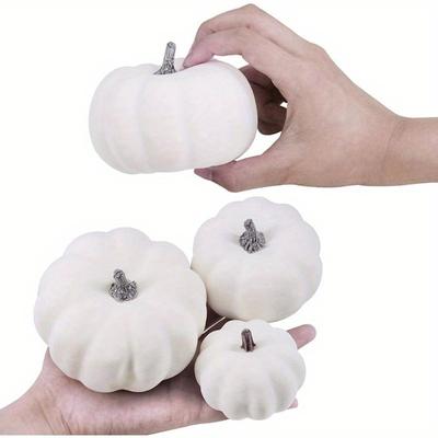 12 szt. antycznych białych dyń w różnych rozmiarach na Halloween, jesień i dekoracje na Święto Dziękczynienia, dekoracje i ekspozycje