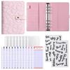 3D Heart Pattern A6 Loose-Leaf Notebook with PU Cover
