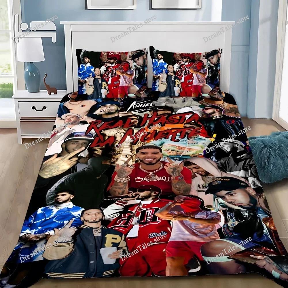 Anuel AA Real Hasta La Muerte Duvet Cover Pillowcase Bedding Set Adult Boy Girl Bedroom Decoration Children Gift Single Double74