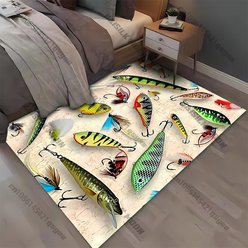 15 Sizes Colored Fishhook Area Rug,Carpet for Living Room Bedroom Sofa Doormat Decoration,Non-slip Floor Mat Outdoor Rug