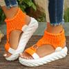 Fashion Platform Women Sandals Designer Open Toe Weave Mid Heels Casual Shoes 2025 New Trend Summer Slingback Walking Zapatillas Femme