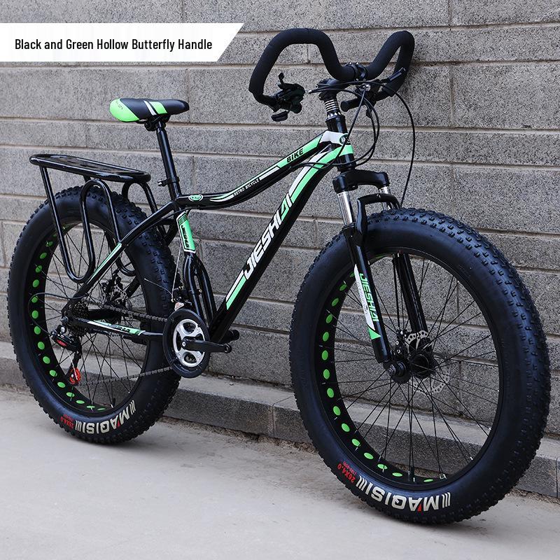 Men's Off-Road Fat Tire Snow & Mountain Bike - Variable Speed, Shock Absorbing, Wide Tires for Beach and Trail