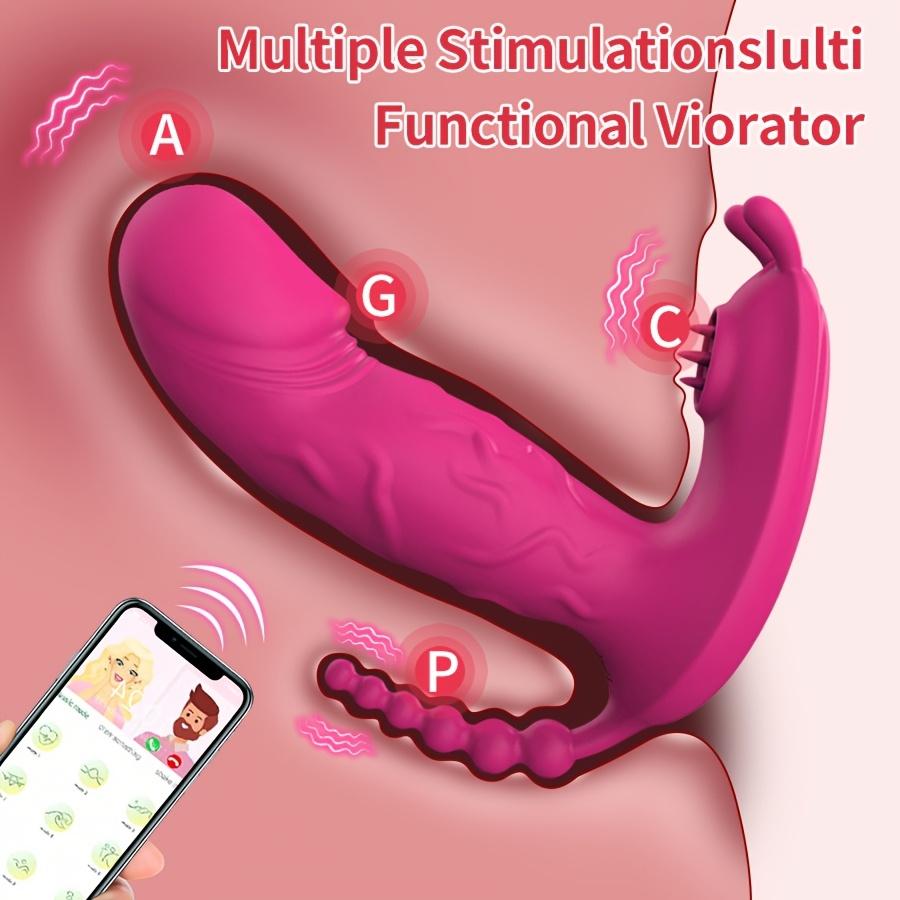 Vibrator purtabil Vibrator G-spot, Vibrator cu telecomandă prin aplicație Jucării sexuale pentru cuplu, Vibrator dildo fluture chiloți Jucărie pentru adulți Vibrator Jucării sexuale pentru femei