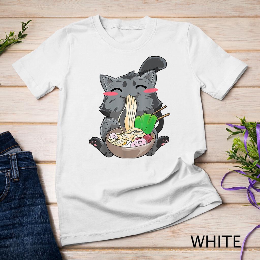Cat Ramen Anime Kawaii Neko Gift T-Shirt Mens Womens Tees Top Unisex T-Shirt Mens Womens Tees Top