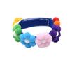 Adjustable Rainbow Flower Pet Collar with Fur Ball - Cute and Soft for Cats and Dogs