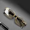 1PC Fashion Diamond Cutting Rimless Reading Glasses for Men Women Anti Blue Light High Clear Presbyopic Eye Glasses