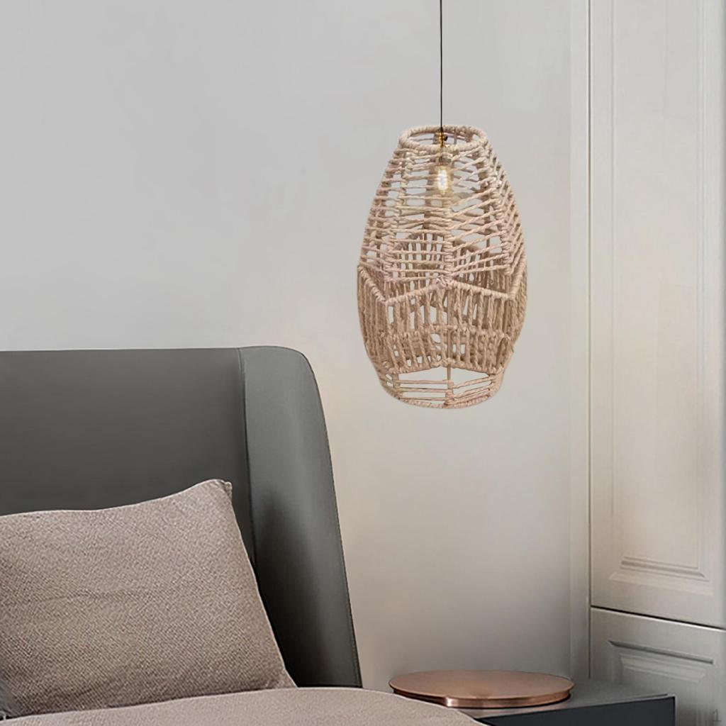 Woven Rattan Pendant Light Shade, for Home Hallway House Decoration Fixture