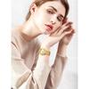 Elegant Women Waterproof Quartz Watch Rhinestone Decor Bezel Date Dial Wide Mesh Metal Band