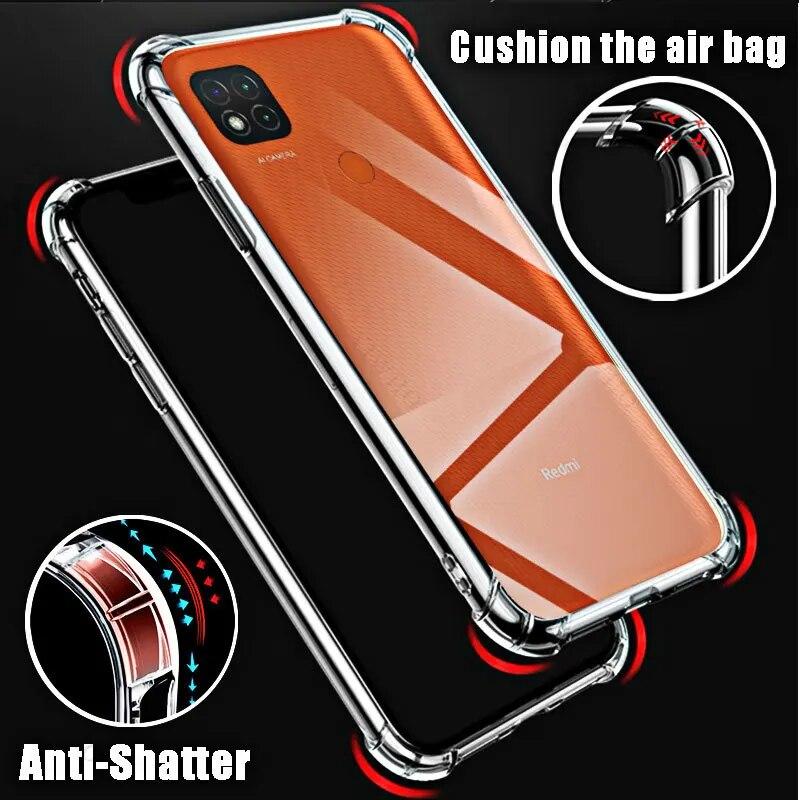 Soft Silicone Shockproof Clear Case for Xiaomi Redmi 9C TPU HD Transparent Cover Shell for Redmi 9C 6.53" M2006C3MG Anti-Scratch