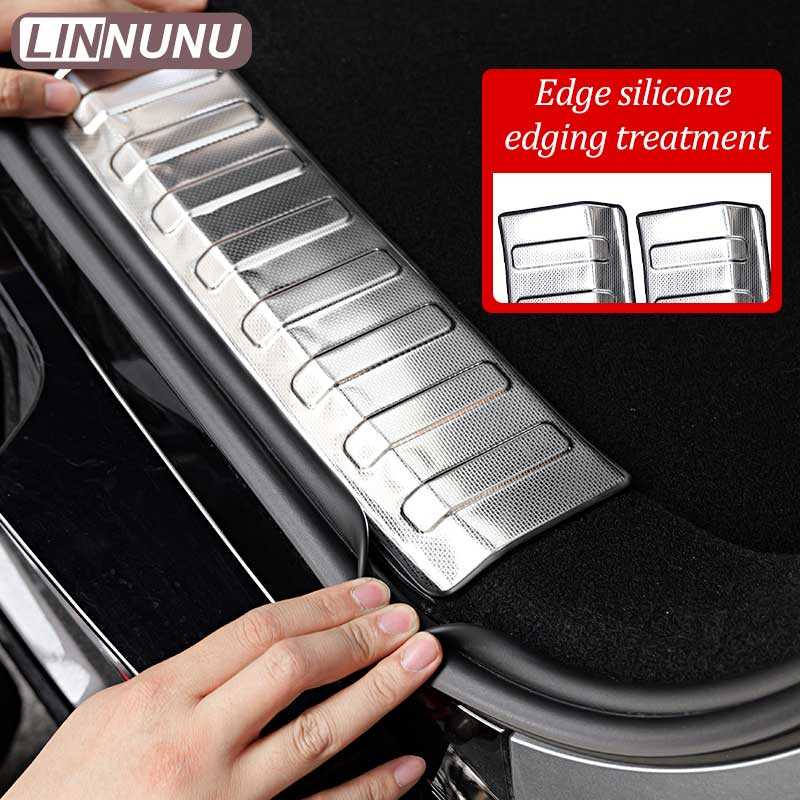 LINNUNU for zeekr 7x Car Accessories Trunk Protector Sill Plate Rear Bumper Guard Trim Door cover stainless steel accessories
