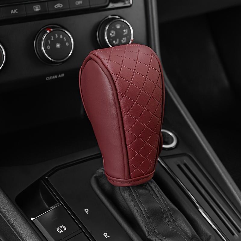 Universal PU Leather Non-Slip Car Gear Shift Knob Cover, Black Auto Parts Protective Driving Control Cover
