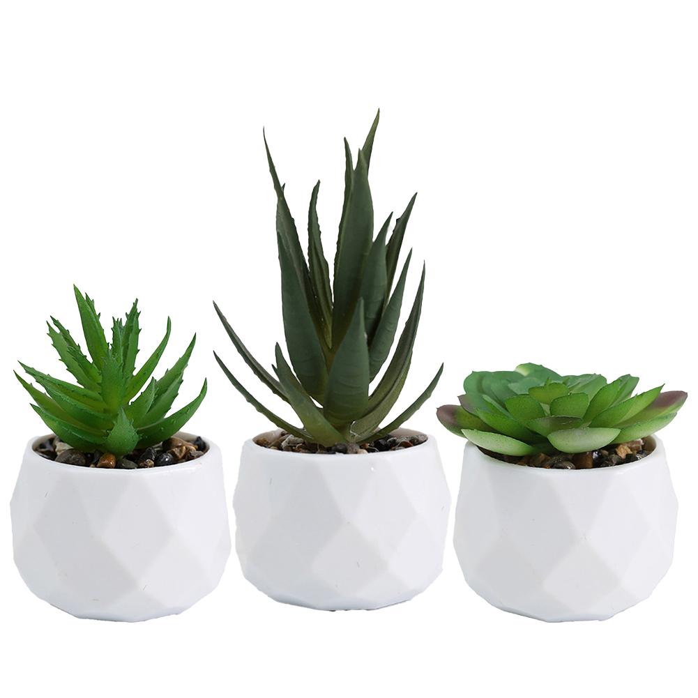 Beautiful Artificial Plants Set Artificial Succulent Imitation Potted Plants Decorative Flower Pot Desktop Decoration