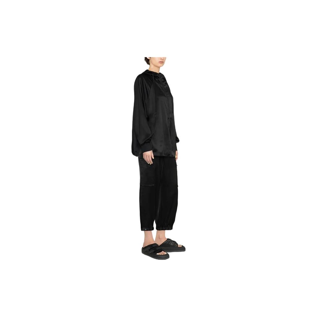 Y-3 Solid Color Waist Cinched Multi Pocket Casual Long Pants Women bottoms Black H63038