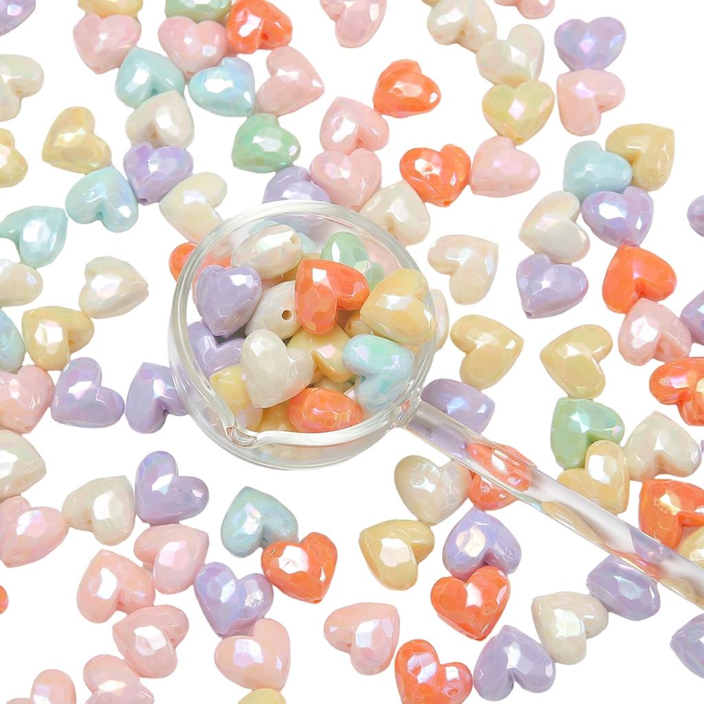 [19X17mm] Color-Plated Peach Heart Beads  Cream Heart-Shaped Beads DIY Handmade Jewelry Accessories
