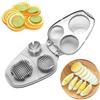 Egg Cutter Kitchen Egg Slicer Multifunction Fruit Vegetable Manual Home Dicing 3-in-1 Egg Cutter Stainless Steel Slicing Gadget