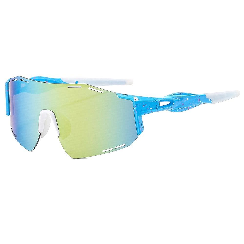 Cross Border New Outdoor Sports Sunglasses Men Women Fashionable Windproof Riding One-piece Colorful Eye Protection Glasses
