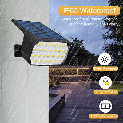 52 LED Outdoor Solar Landscape Spotlights Tricolor Waterproof 3 Modes Solar Powered Light Yard Driveway Porch Walkway