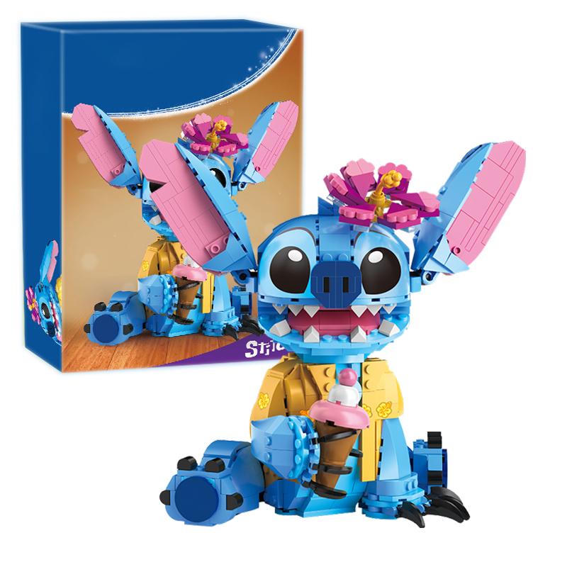 Nuovi Blocchi da Costruzione Angelo Stitch CP 2025 - Giocattoli Cartoon con Pezzi Grandi e Orecchie Mobili - Regalo di Assemblaggio per Bambini e Bambine per il Compleanno