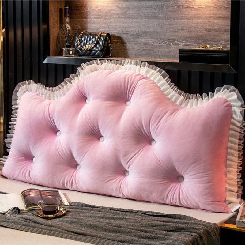 Princess Backrest Cushion: Soft Crystal Velvet, Removable & Washable Pillow for Tatami Bed