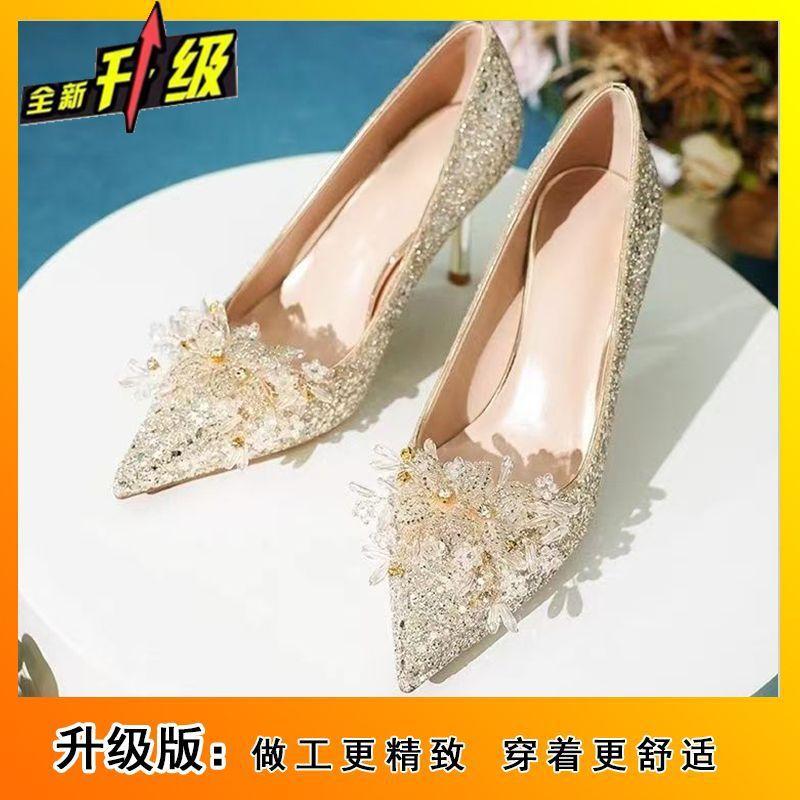Beautiful and versatile, comfortable pointed thin heel single shoes for women, new niche design women's single shoes in spring and summer 2025