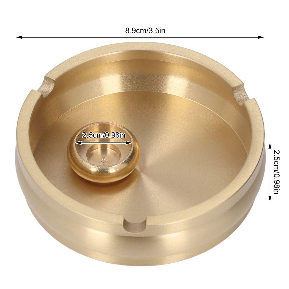 2pcs Ashtrays Windproof Brass Ashtray Round Easy Cleaning Tabletop Ashtray Brass Decorative Ashtray For Restaurant