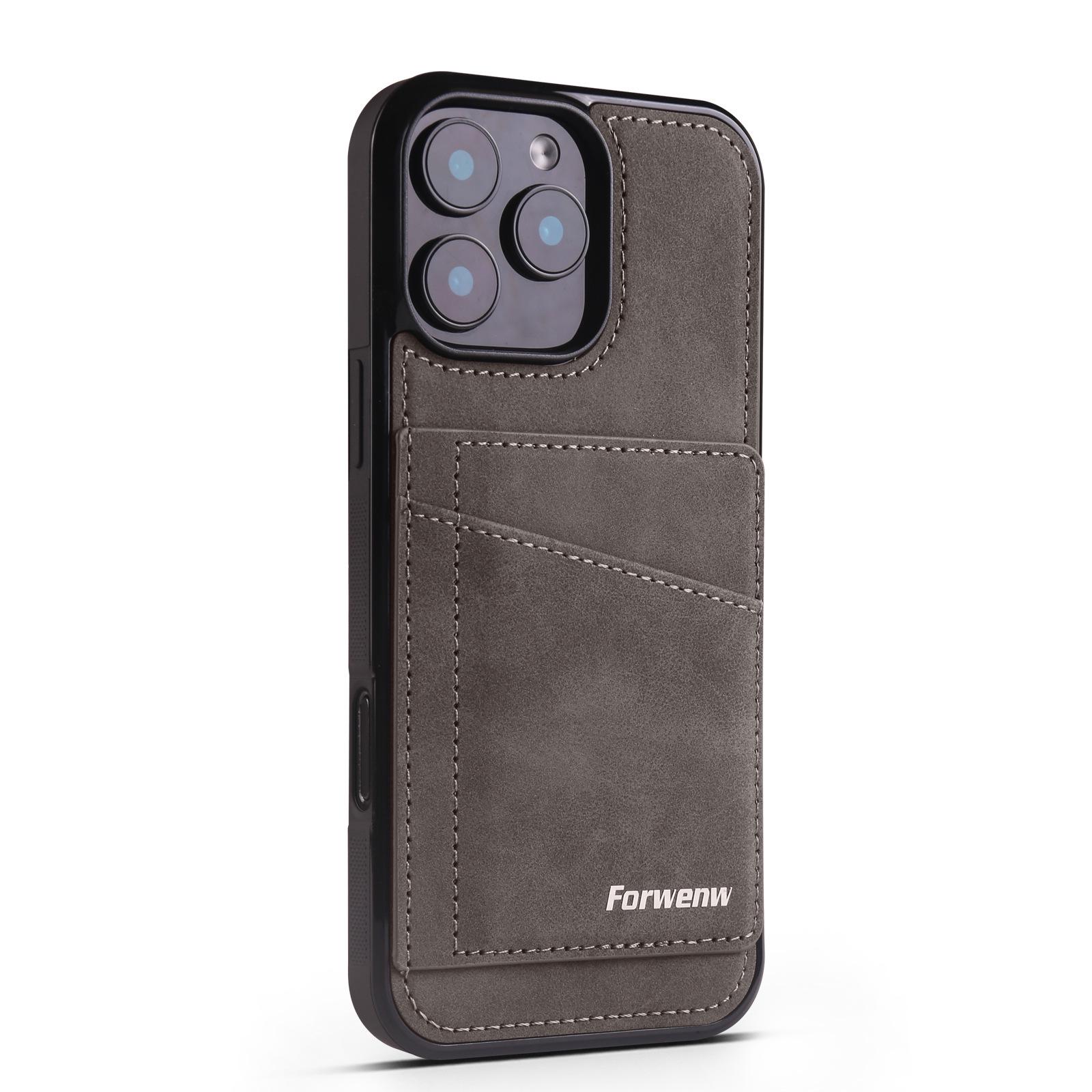 Leather Card Holder Phone Case for iPhone 16/15/14 & 17Pro iPhone 16 Pro Max