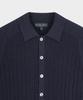 Brooks Brothers Cotton Cable Polo Cardigan (Navy) (Bbwcmmf302)