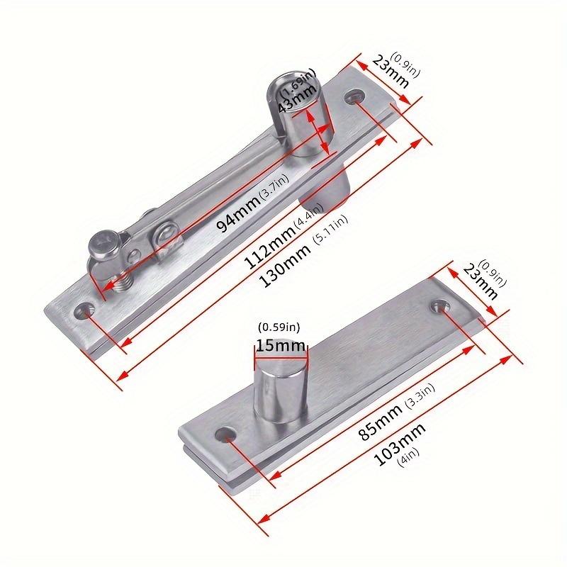 Zawiasy ze stali nierdzewnej w stylu Art Deco do ukrytych drzwi szafek, metalowe zawiasy obrotowe 360 stopni do montażu licowego z podstawą o wysokiej nośności - wykończenie szczotkowane