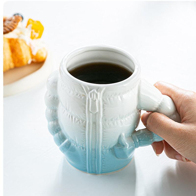 400ML Ceramic Coffee Mug Creative down Jacket Design Breakfast Cup Porcelain Drink Mugs for Beer Milk Tea Water Couple Sets
