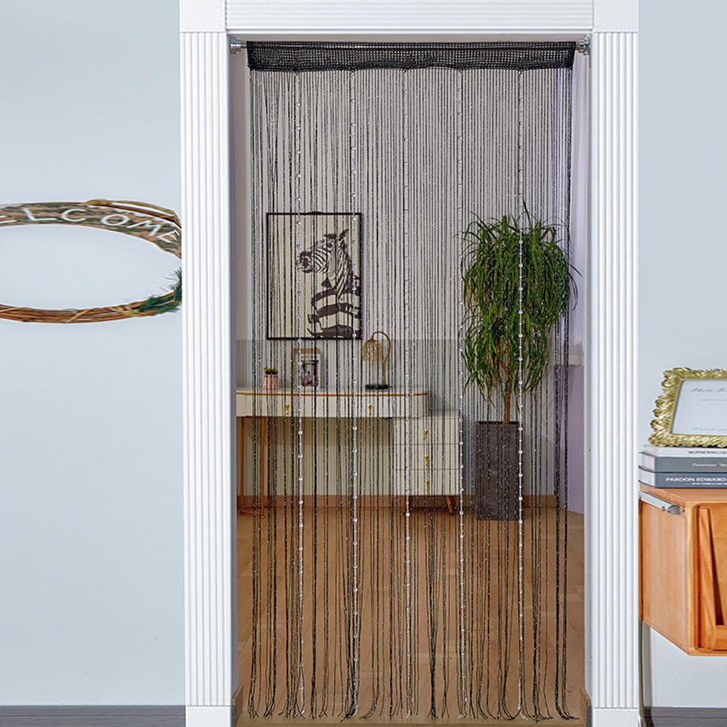 Polyester Elegant Crystal Bead Door Curtain For Bedroom Partition Wedding Or Room Decoration