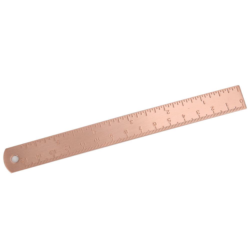 Thickened Copper Straight Ruler 0 150mm Mini Copper Ruler Drawing AccessoryCopper 15cm Scale 1.5mm Thick