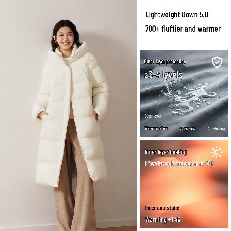 Semir Chen Duling Collection 90% Duck Down Long Hooded Winter Jacket