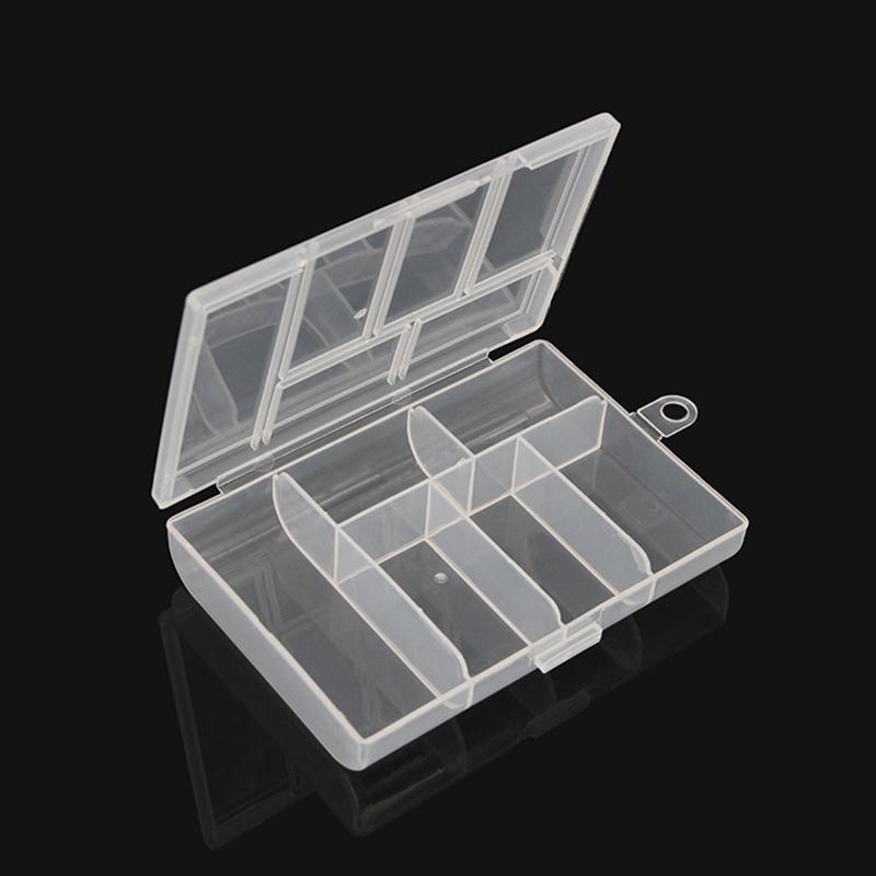 6-grid Transparent Storage Box Clips Dispenser Plastic Box Coin Collection Container Case Storage Box Desktop Organizer Box белый
