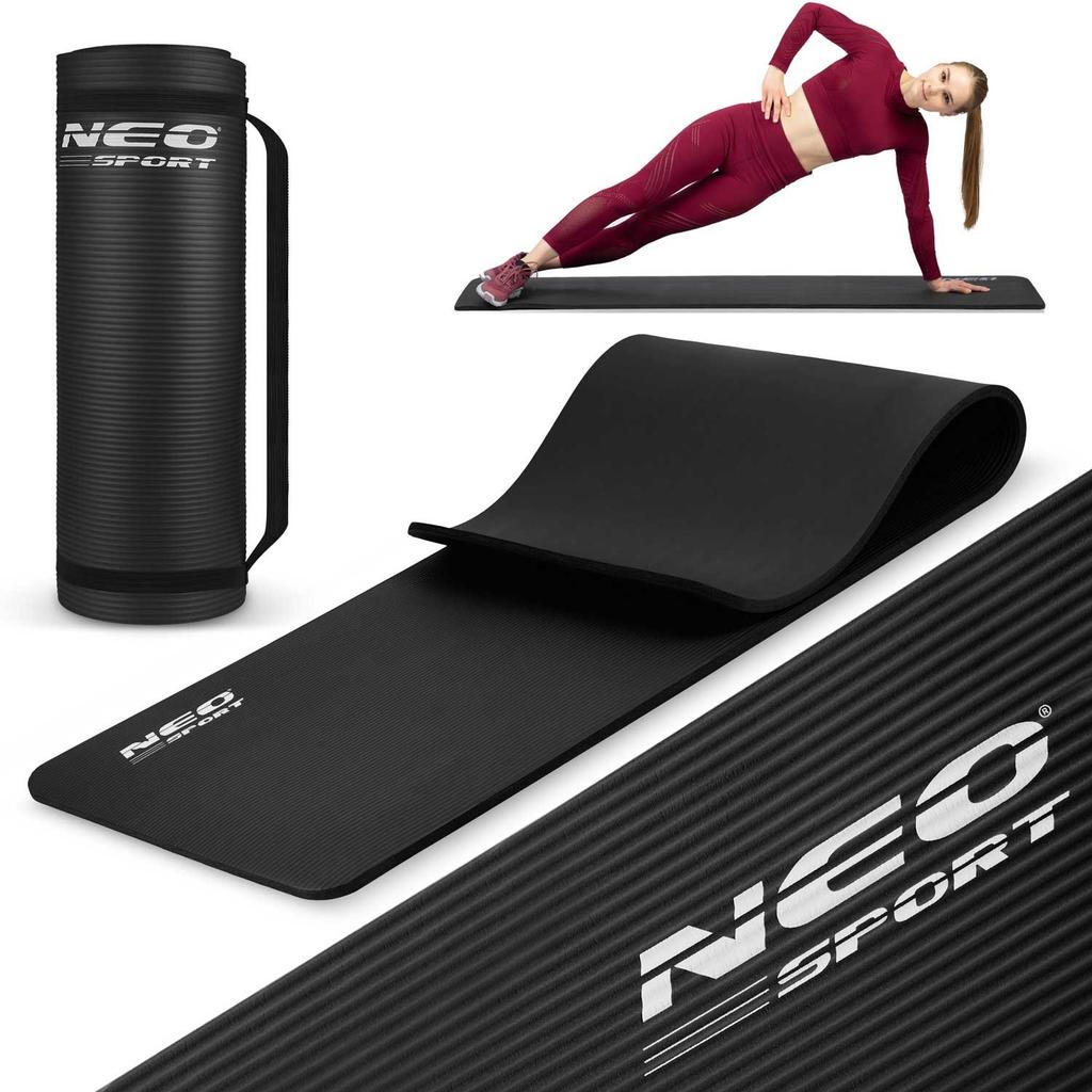 Thick exercise mat 183 x 60 cm Neo-Sport - 192300 black