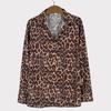 Turn-down Collar Shirt Lightweight Plus Size Leopard Print Shirt Top Streetwear