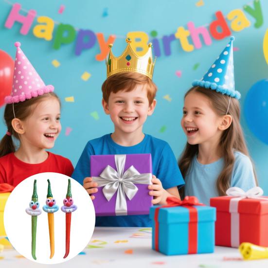 Yousheng Cute Gel Pen Kids Cartoon Pepper Shape Ballpoint Pen Office School Pen with Lid Fun Gift for Children Birthdays And Parties