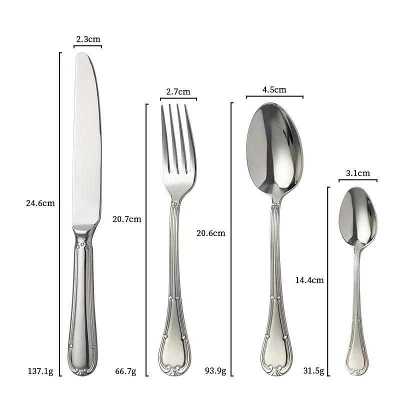 304 Phnom Penh Hotel Solid Forged Steak Knife Nordic Style Stainless Steel Commercial Wedding Suit Fork and Spoon Cutlery Set