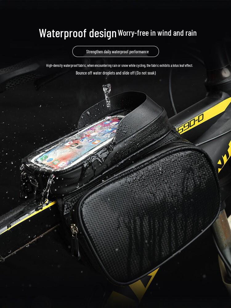 Bicycle Front Beam Touch Screen Phone Bag - Mountain Bike Top Tube Saddle Bag
