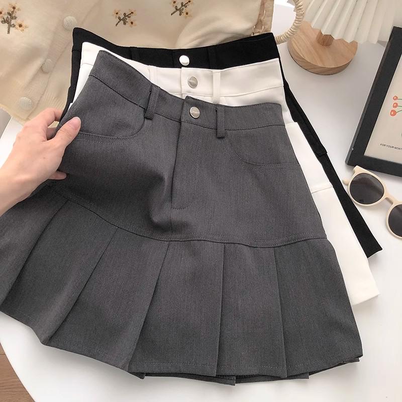 

2024 Spring & Autumn Women s A-Line Pleated Skirt - JK Style S [Recommended 86-96 jin] чорний