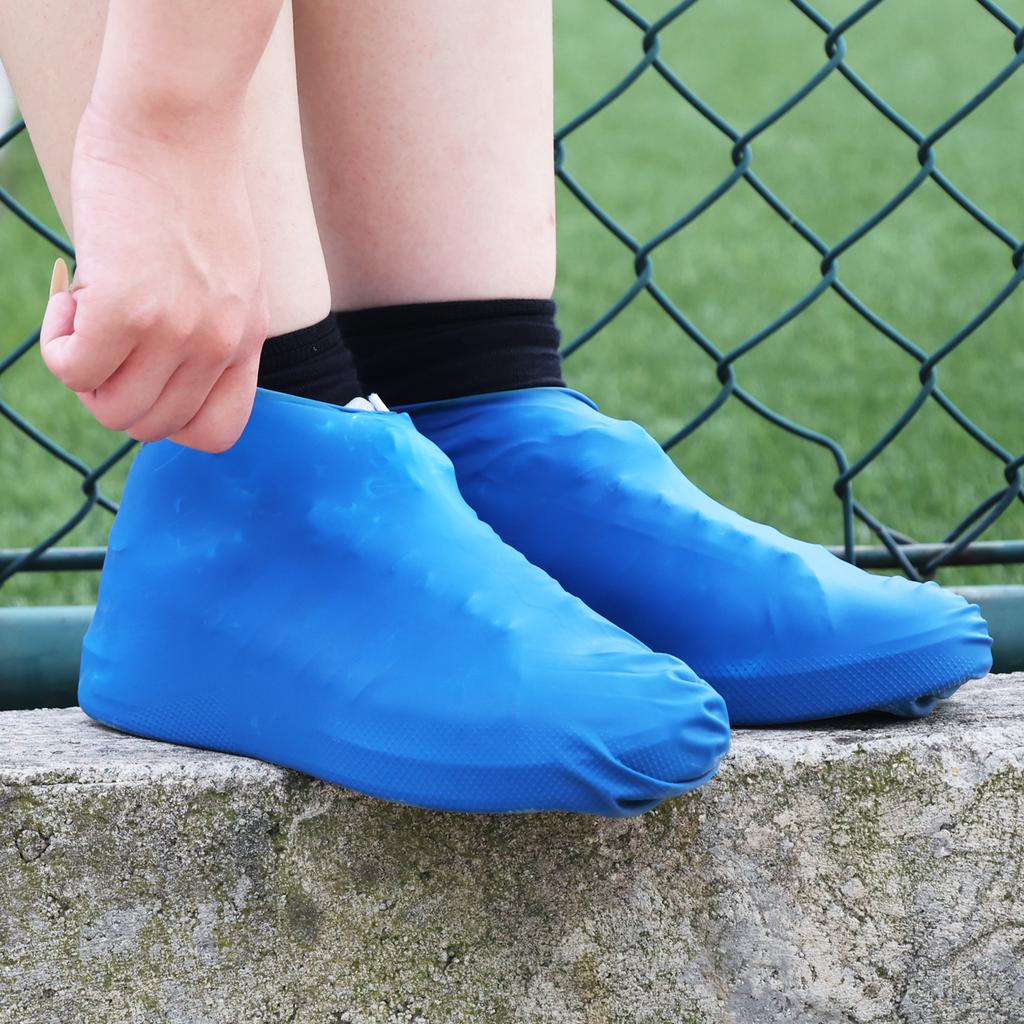 1 Pair Latex Waterproof Shoe Covers Unisex Non-Slip Overshoes Reusable Rain Walking Cycling Shoes Accessories Boot Protectors